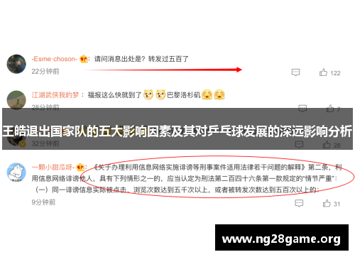 王皓退出国家队的五大影响因素及其对乒乓球发展的深远影响分析 王皓退出国家队的五大影响因素及其对乒乓球发展的深远影响分析