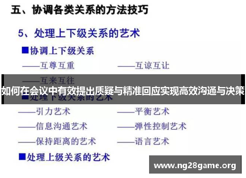 如何在会议中有效提出质疑与精准回应实现高效沟通与决策 如何在会议中有效提出质疑与精准回应实现高效沟通与决策
